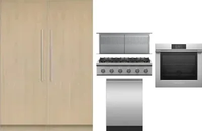 6 Piece Package Includes Refrigerator, Freezer, Cooktop, Wall Oven, Hood And Dishwasher